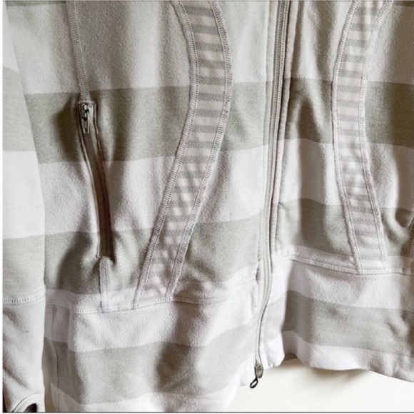 Lululemon Stride jacket white silver spoon wide multi stripe zip up - Picture 5 of 9